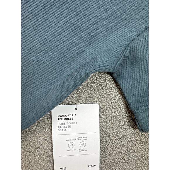 NWT Athleta Seasoft Rib Tee Dress Athleisure Casual Lounge Pockets Size Medium - Picture 7 of 11